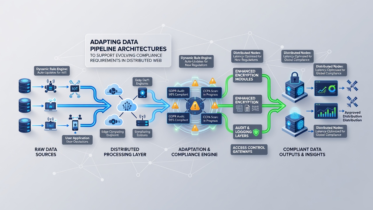 Visualization of compliance layers integrated into a distributed data pipeline for web services